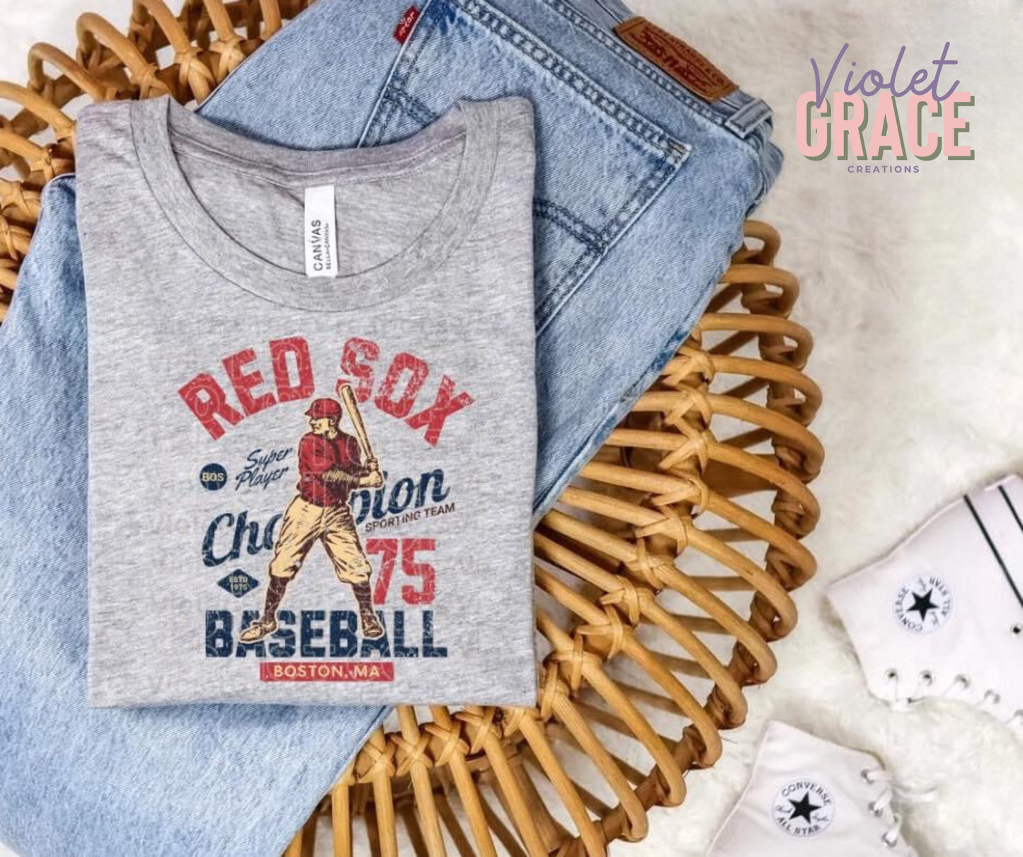 Vintage Red Socks Baseball TShirt | Retro Red Socks Baseball Graphic TShirt| Baseball Lover