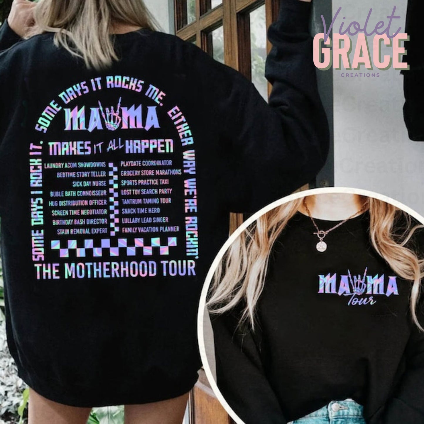 Mama Tour Graphic Tee| Mama Tour - Mamas do it all| Motherhood Tour| Trendy Viral Motherhood Mom Rock Tour Shirt| Some Days I Rock It|