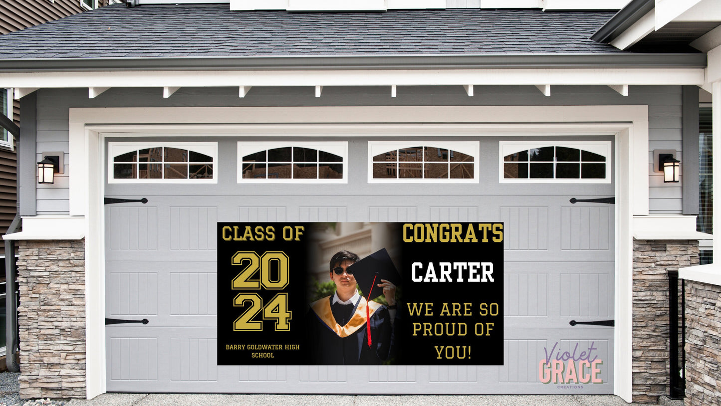 Personalized Graduation Banner with photo| Graduation Decorations| Class of 2024| Outdoor Graduation Decorations