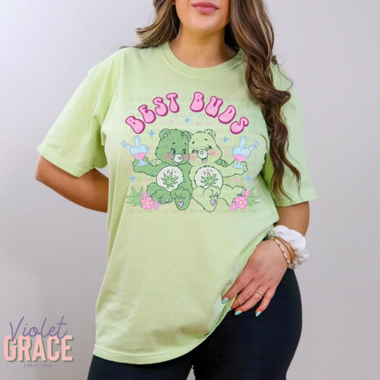 Best Buds inspired by CareBears| Baked| Best Friends Shirt| Marijuana Shirt| Funny Weed Shirt| Cannabis Shirt