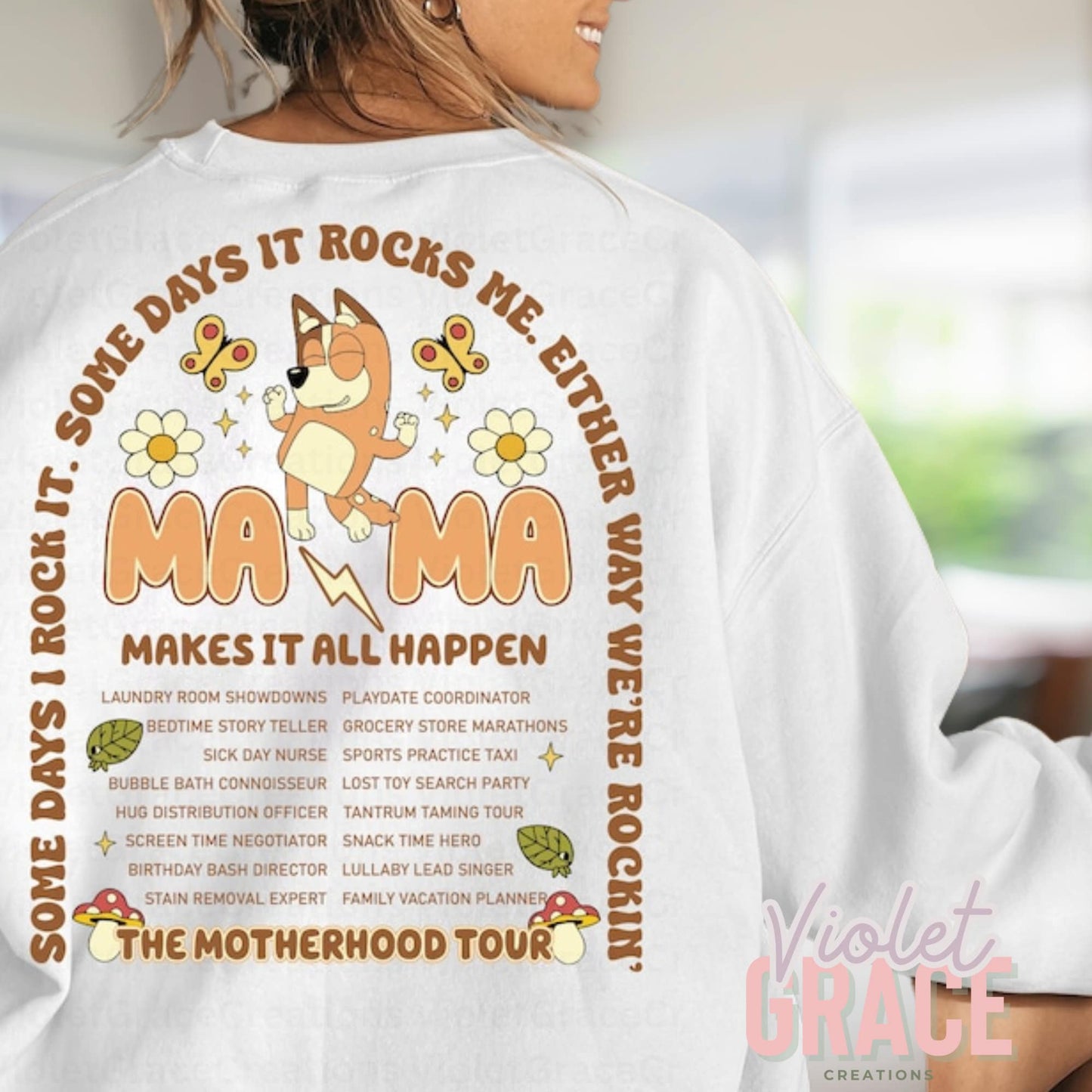 Blue Dog Mama Era| Motherhood Tour| Some days I rock it| Toddler Mom Mother’s Day Gift| Cartoon Mom| Blue Dog Mom| Mom Life